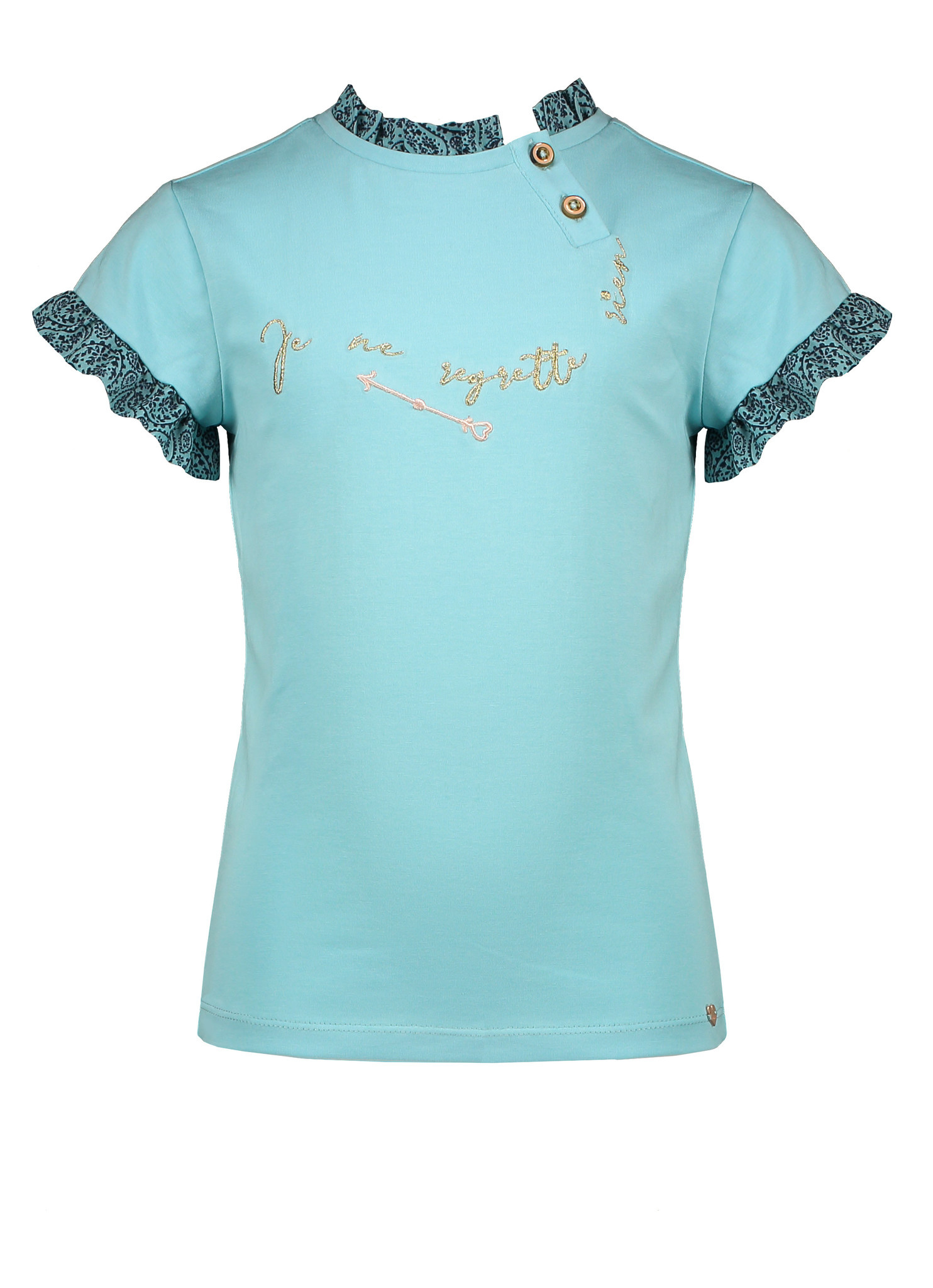 NoNo Meisjes t-shirt - Kimy - Licht Turquoise Top Merken Winkel